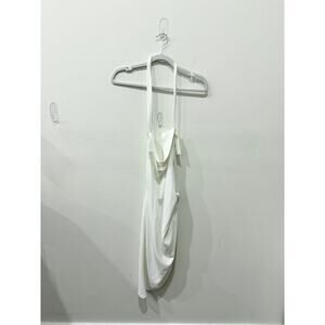 Amanda Uprichard Halterneck Open Back Midi Dress White Women's Size Large